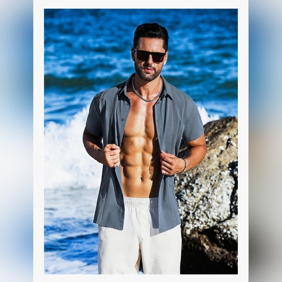 LETSEE Men's Cuban Guayabera Shirt #905 - Picture 7 of 13